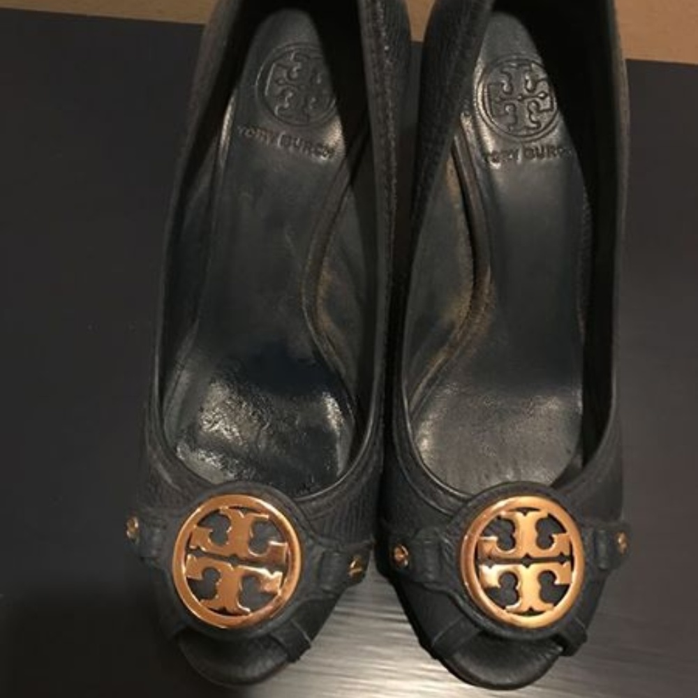 Tory Burch wedges, 7.5 Navy